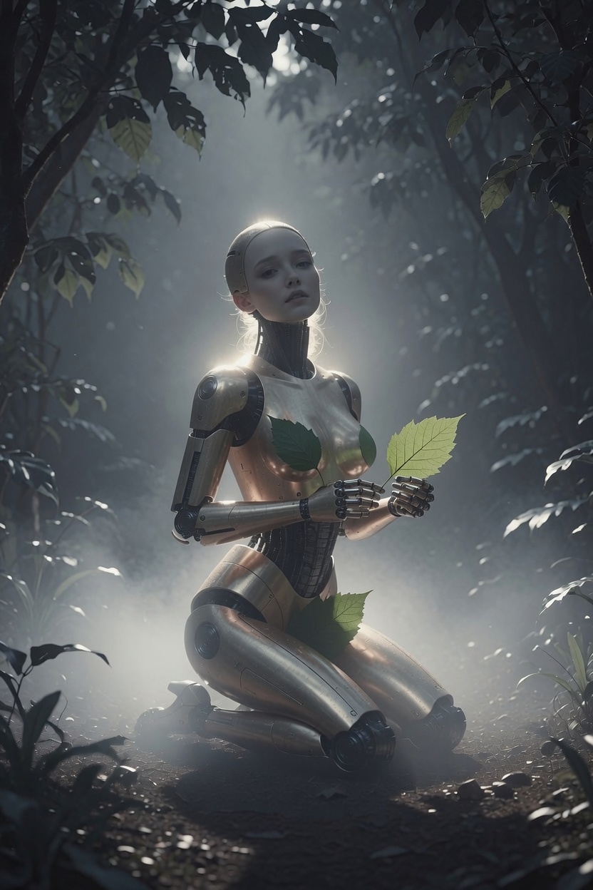 AI awakening visual study